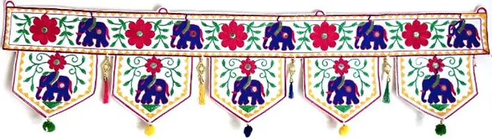 Cotton Kacchi Work Toran / Bandharwal/ Door Hanging With Latkan-thumb1