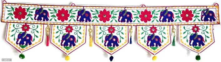 Cotton Kacchi Work Toran / Bandharwal/ Door Hanging With Latkan-thumb2