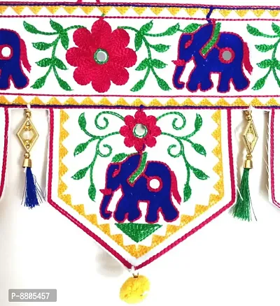 Cotton Kacchi Work Toran / Bandharwal/ Door Hanging With Latkan-thumb3