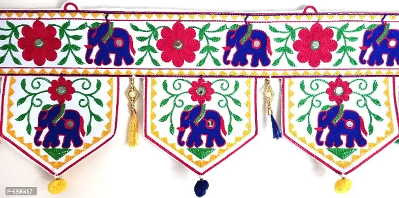 Cotton Kacchi Work Toran / Bandharwal/ Door Hanging With Latkan-thumb5