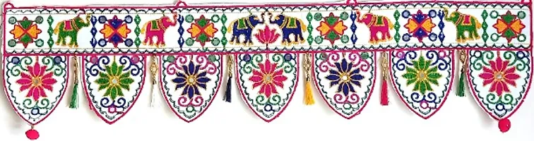 Cotton Kacchi Work Toran / Bandharwal/ Door Hanging With Latkan-thumb1