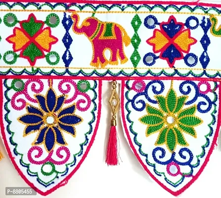 Cotton Kacchi Work Toran / Bandharwal/ Door Hanging With Latkan-thumb3