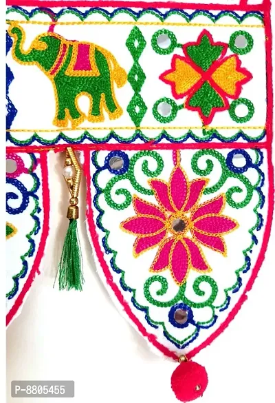 Cotton Kacchi Work Toran / Bandharwal/ Door Hanging With Latkan-thumb4