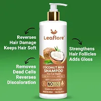 Leaflore Coconut Milk shampoo(Combo of 2) | Proffessional Damage repair Shampoo| 72 HRS Scalp Detox | 6-in-1 Formula | Paraben-free | Shampoo for Men  Women, Total 750ml-thumb3