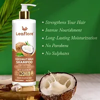 Leaflore Coconut Milk shampoo(Combo of 2) | Proffessional Damage repair Shampoo| 72 HRS Scalp Detox | 6-in-1 Formula | Paraben-free | Shampoo for Men  Women, Total 750ml-thumb1