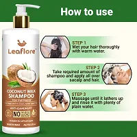 Leaflore Coconut Milk shampoo(Combo of 2) | Proffessional Damage repair Shampoo| 72 HRS Scalp Detox | 6-in-1 Formula | Paraben-free | Shampoo for Men  Women, Total 750ml-thumb2