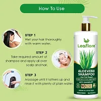 Leaflore Aloevera shampoo (Combo of 2)| Proffessional Anti-Hairfall Shampoo| 72 HRS Scalp Detox | 6-in-1 Formula | Paraben-free | Shampoo for Men  Women, Total 500ml-thumb1