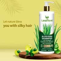 Leaflore Aloevera shampoo (Combo of 2)| Proffessional Anti-Hairfall Shampoo| 72 HRS Scalp Detox | 6-in-1 Formula | Paraben-free | Shampoo for Men  Women, Total 500ml-thumb3