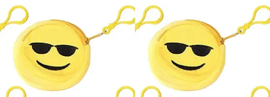 Fancy Velvet Printed Smiley Coin Purse - Pack of 2