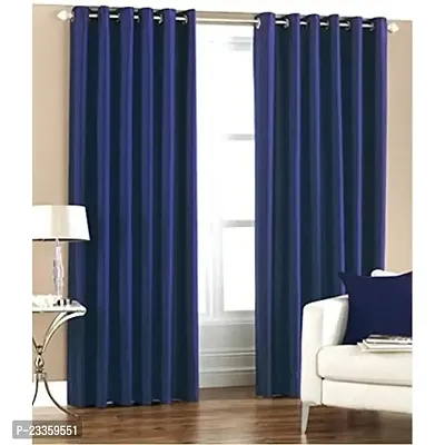GeoNature Polyester Window Navy Blue Curtains Set of 2 Size (4x5Feet) WIN368