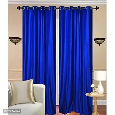 GeoNature Polyester Window Royal Blue Curtains Set of 2 Size (4x5Feet) G2CR5F-11-thumb0