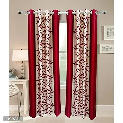 Geo Nature Design Home Red Kolaveri Door Curtains Set of 2 C1R054-thumb0