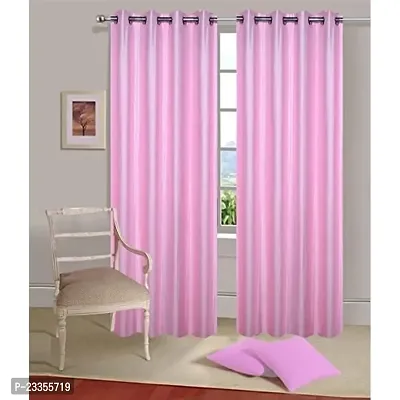 GeoNature Polyester Window Baby Pink Curtains Set of 2 Size (4x5Feet) WIN329