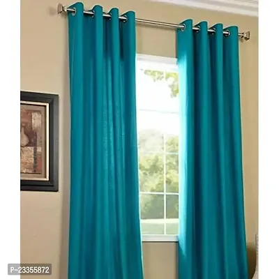 GeoNature Polyester Window Aqua Curtains Set of 2 Size (4x5Feet) G2CR5F-51-thumb0
