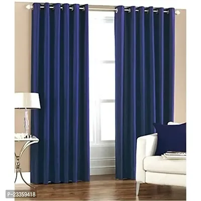 GeoNature Polyester Window Navy Blue Curtains Set of 2 Size (4x5Feet) WIN373-thumb0
