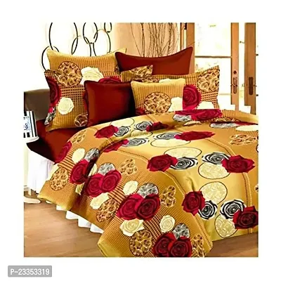 Geonature Orange Cotton Double Bedsheet with 2 Pillow Cover (G1BED-14)-thumb0