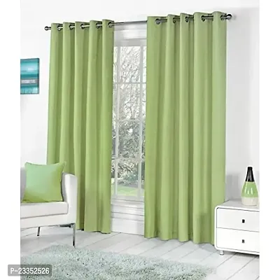 GeoNature Polyester Window Light Green Curtains Set of 2 Size (4x5Feet) G2CR5F-61