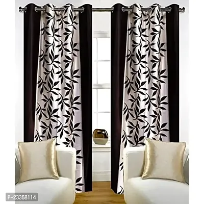 GeoNature Polyester Brown Kolaveri Curtains Set of 2 Size (4x7Feet) G2CR7F-84-thumb0