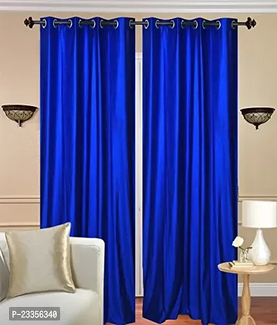 GeoNature Polyester Window Royal Blue Curtains Set of 2 Size (4x5Feet) W.IN351