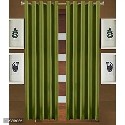 Geonature Polyster Eyelet Green Window Curtains Set of 3 (size-4x5) G3CR5F-27-thumb0