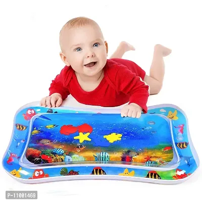 JIG'sMART Tummy Time Water Mat for Babies Water Bed for Kids Water Play Mat for Babies Indoor and Outdoor Inflatable Baby Mat Leakproof Water Play Mat for Baby-thumb0