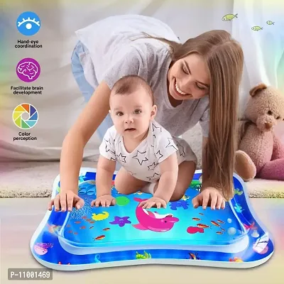 JIG'sMART Tummy Time Water Mat for Babies Water Bed for Kids Water Play Mat for Babies Indoor and Outdoor Inflatable Baby Mat Leakproof Water Play Mat for Baby-thumb2