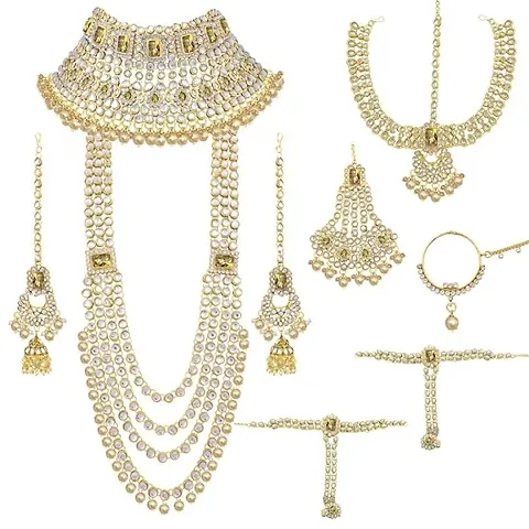 I Jewels Traditional Ethnic Indian Kundan Dulhan Bridal Jewellery Set for Women