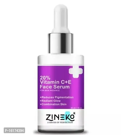 Zineko Vitamin C Skin Brightening, Anti Aging, Spotless Skin,Sun Protection, Under Eye Circles, Facial Serum with Vitamin E and Hyaluronic Acid