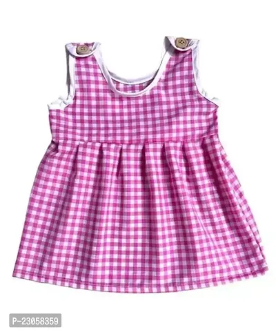 Fabulous Pink Cotton Blend  Frocks For Girls