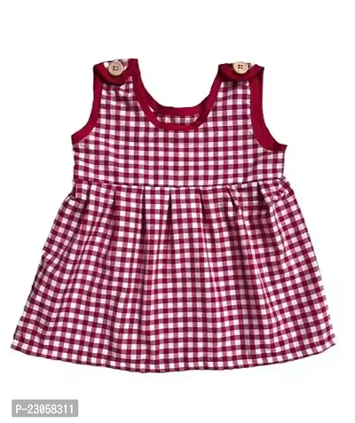 Fabulous Red Cotton  Frocks For Girls