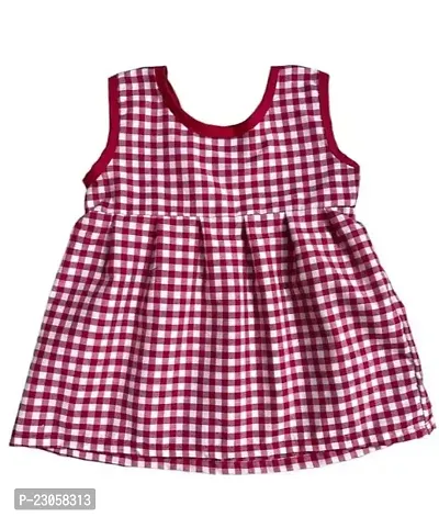 Fabulous Red Cotton  Frocks For Girls