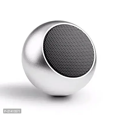 Stylish Silver Portable Bluetooth Speaker With Super Bass Compatible With Android, iOS And Windows-thumb0