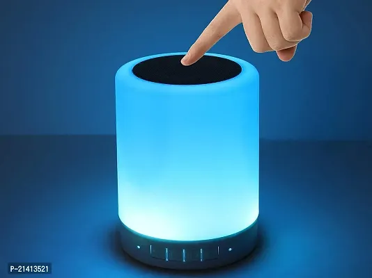 Stylish Blue Portable Bluetooth Speaker With Super Bass Compatible With Android, iOS And Windows-thumb0