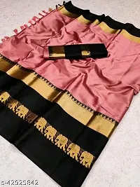 Beautiful Cotton Silk Zari Saree With Blouse Piece For Women-thumb1