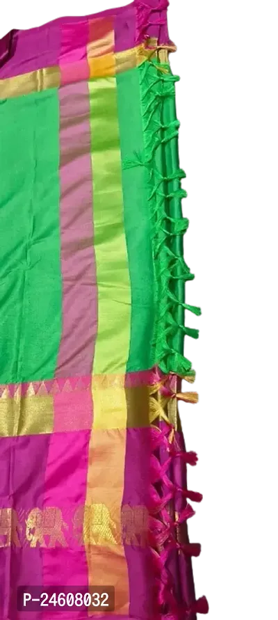 Classic Cotton Silk Saree with Blouse piece For Women