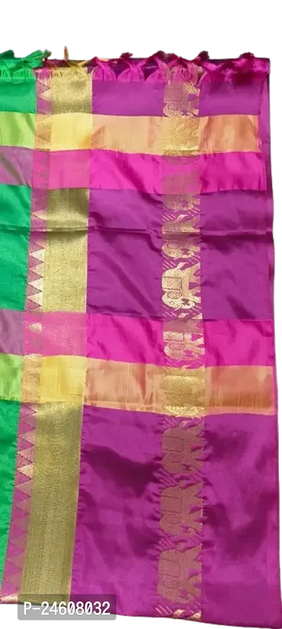 Classic Cotton Silk Saree with Blouse piece For Women-thumb2