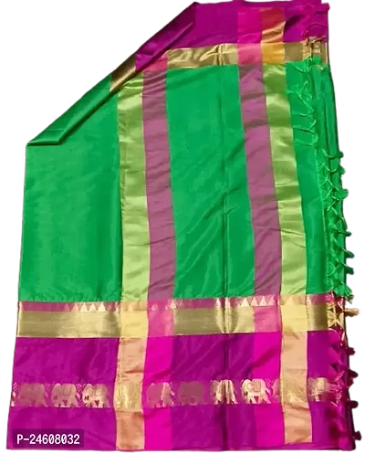 Classic Cotton Silk Saree with Blouse piece For Women-thumb3