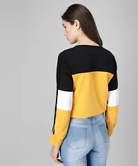 Stylish Multicoloured Colourblocked Fleece Full Sleeve Round Neck Sweatshirt For Women-thumb3