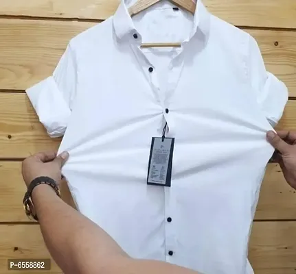 Stylish Lycra Solid Casual Shirt For Men