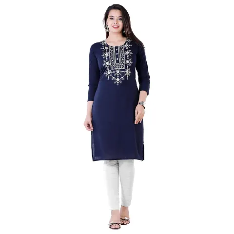 Beautiful Cotton Embroidered Straight Kurta