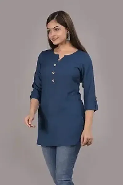 Trendy Women Rayon Short Solid Kurta