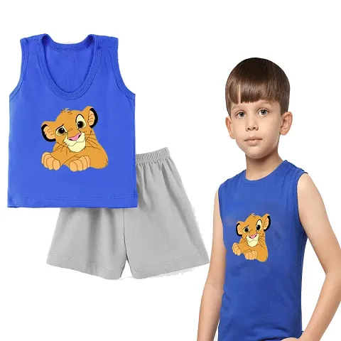 Stylish Fancy Blend T-ShirtS With Shorts For Boys