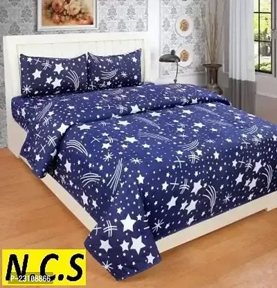 Fancy Microfiber Printed Bedsheet with 2 Pillow Covers-thumb0