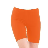 YEZI Shorts for Women | Girls | Ladies - Combo Pack of 3 Stretchable Shorts for Women for Gym, Yoga, Cycling and Sports Activities (Beige, Orange, Pink)-thumb2