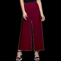 Stylish Women Palazzo Combo Pack Of 2 (Maroon, Beige)-thumb2