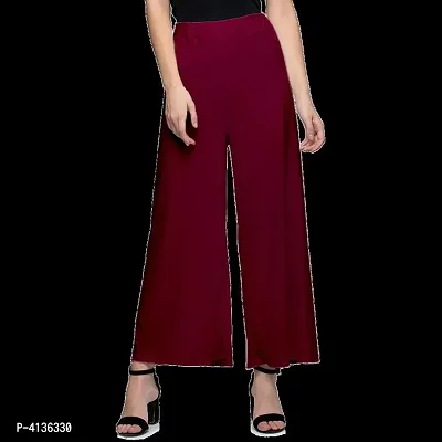 Stylish Women Palazzo Combo Pack Of 2 (Maroon, Beige)-thumb3