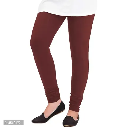 Classy Maroon Woolen Solid Leggings For Women