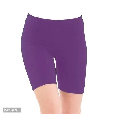 YEZI Shorts for Women | Girls | Ladies - Combo Pack of 3 Stretchable Shorts for Women for Gym, Yoga, Cycling and Sports Activities (Beige, Orange, Purple)-thumb4