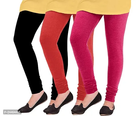 Elegant Woolen Solid Leggings For Women And Girls- Pack Of 3