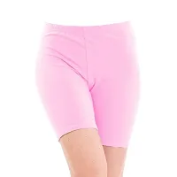 YEZI Shorts for Women | Girls | Ladies - Combo Pack of 3 Stretchable Shorts for Women for Gym, Yoga, Cycling and Sports Activities (BABYPINK, Beige, Black)-thumb1